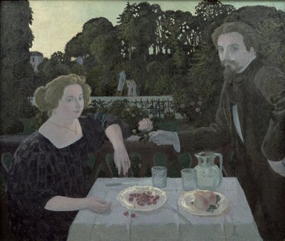 Marthe (1871-1919) and Maurice Denis (1870-1943) at Dusk, or The Dessert in the Garden, 1897 by Maurice Denis